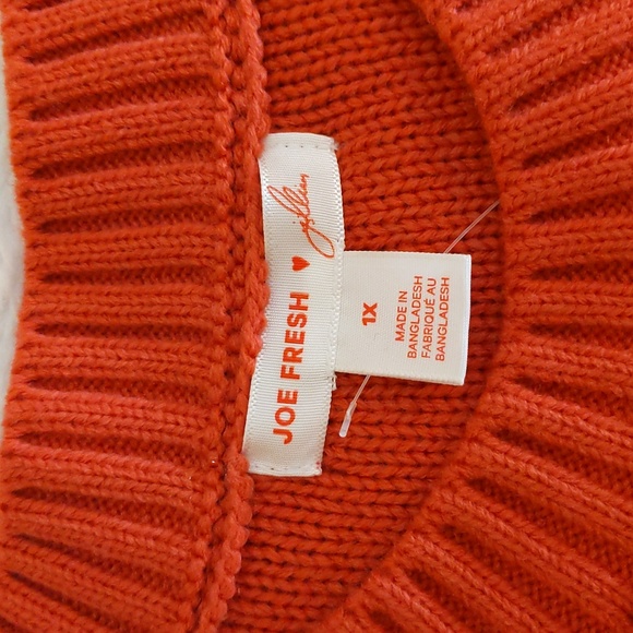 Joe Fresh|NWT Cumberland Red Knitted Crew Neck Sweater With Pattern Acrylic - Picture 9 of 15